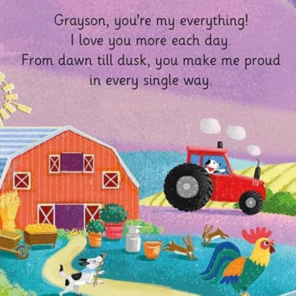 Grayson I Love You, a Bushel and a Peck!: A Sweet Personalized Book for Kids - Picture 3 of 3